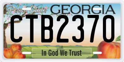 GA license plate CTB2370