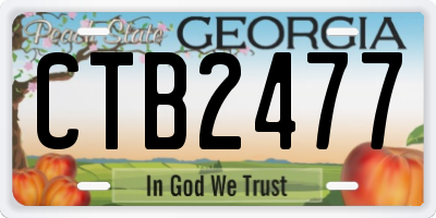 GA license plate CTB2477