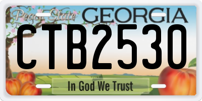 GA license plate CTB2530