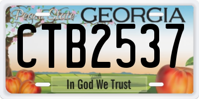 GA license plate CTB2537