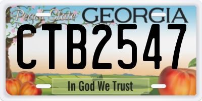 GA license plate CTB2547