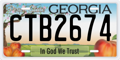 GA license plate CTB2674