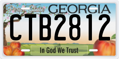 GA license plate CTB2812