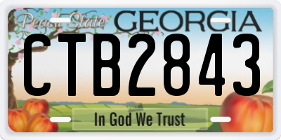 GA license plate CTB2843