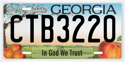GA license plate CTB3220