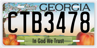 GA license plate CTB3478