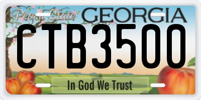 GA license plate CTB3500