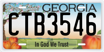GA license plate CTB3546