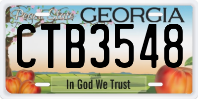 GA license plate CTB3548