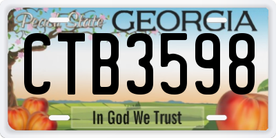 GA license plate CTB3598