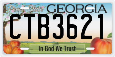 GA license plate CTB3621
