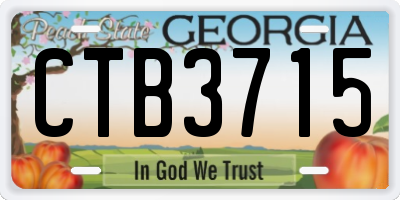 GA license plate CTB3715