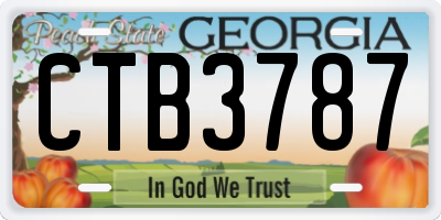GA license plate CTB3787
