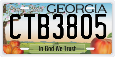 GA license plate CTB3805