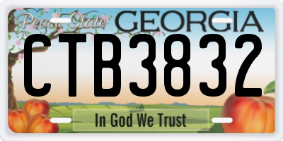 GA license plate CTB3832