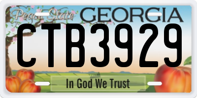 GA license plate CTB3929