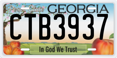 GA license plate CTB3937
