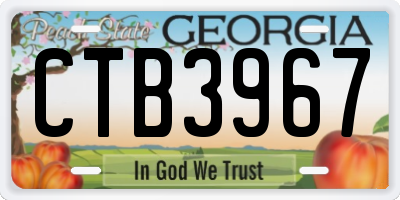 GA license plate CTB3967