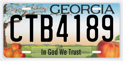 GA license plate CTB4189