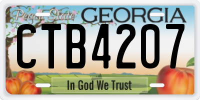 GA license plate CTB4207