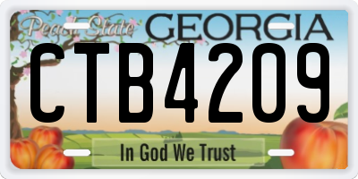 GA license plate CTB4209