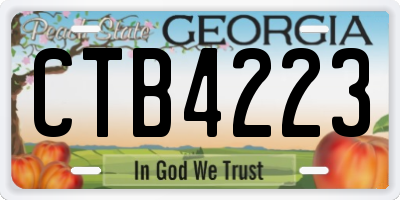 GA license plate CTB4223