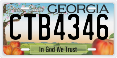 GA license plate CTB4346