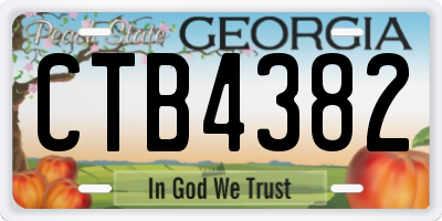 GA license plate CTB4382