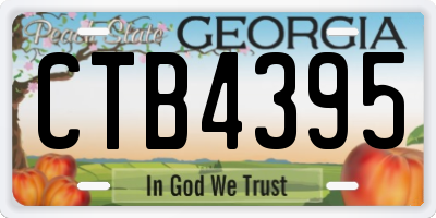 GA license plate CTB4395