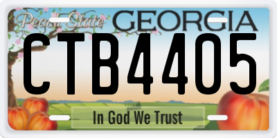 GA license plate CTB4405