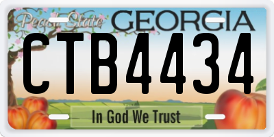 GA license plate CTB4434