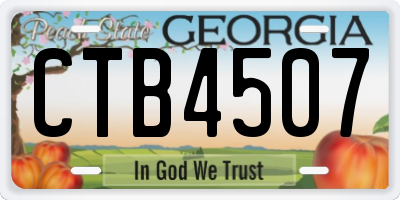 GA license plate CTB4507