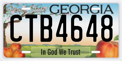 GA license plate CTB4648