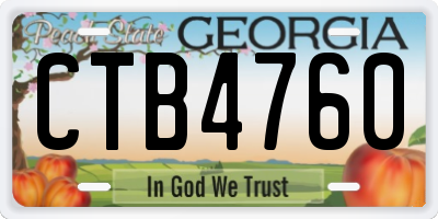 GA license plate CTB4760