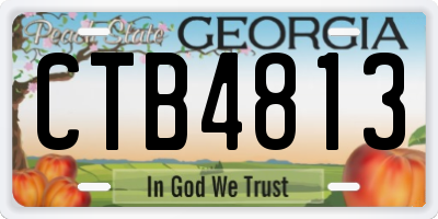 GA license plate CTB4813
