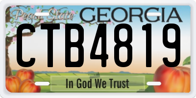 GA license plate CTB4819