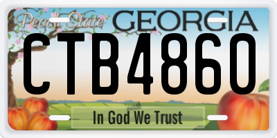 GA license plate CTB4860