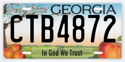 GA license plate CTB4872