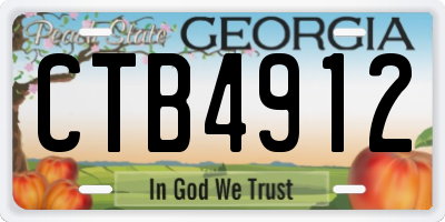 GA license plate CTB4912