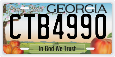 GA license plate CTB4990