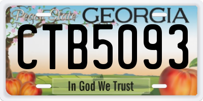 GA license plate CTB5093