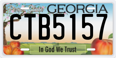 GA license plate CTB5157
