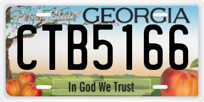 GA license plate CTB5166