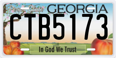 GA license plate CTB5173