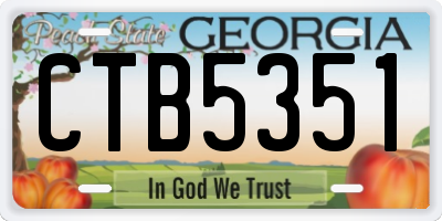 GA license plate CTB5351