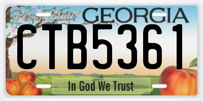 GA license plate CTB5361