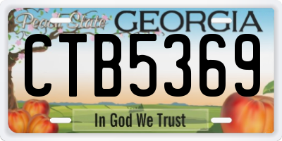 GA license plate CTB5369