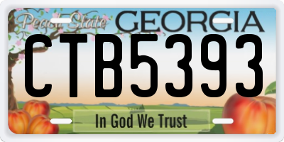 GA license plate CTB5393