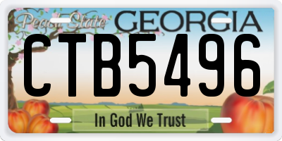 GA license plate CTB5496