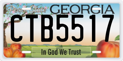 GA license plate CTB5517